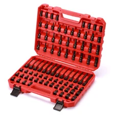 84 Pcs 3/8" Dr. Master Hex Bit Impact Socket Set CR-MO SAE/Metric Impact Grade