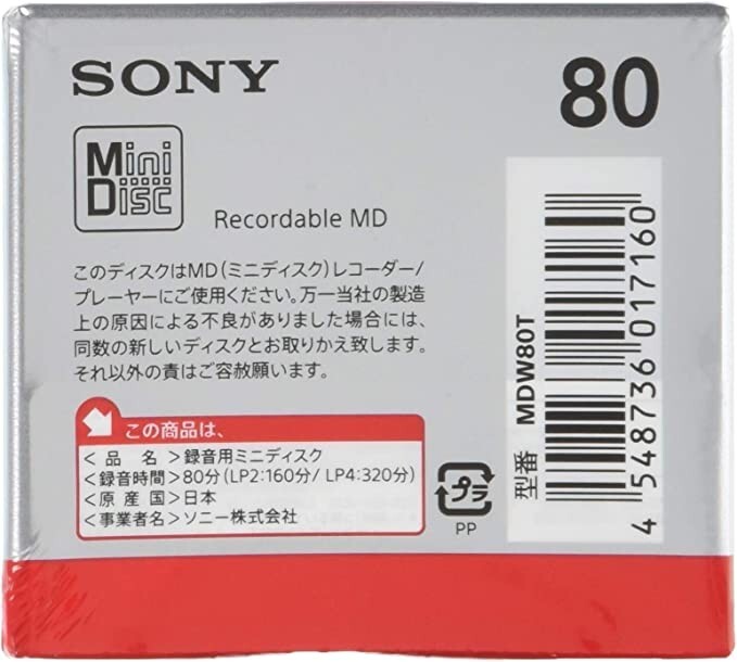 SONY MDW80T MD Blank Minidisc 80 Minutes Recordable Lot of 10