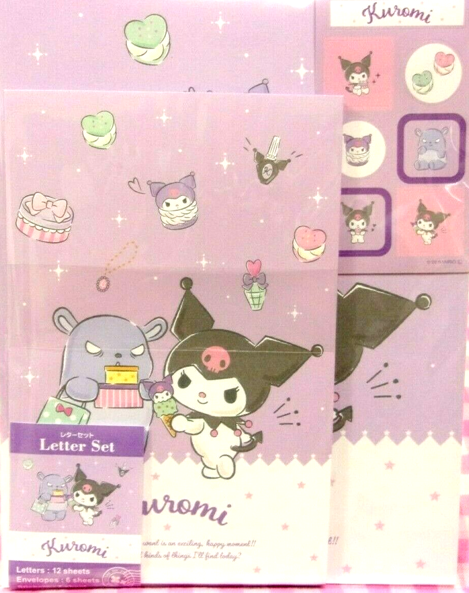 Sanrio Kuromi My Melody Sweet Piano Letter Set Sticker / Made in Japan 2021