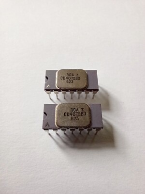 Lot of 2*  RCA Z CD4072BD  IC CHIPS Brand New!  NOS CDIP-14 Ceramic Super Rare!!