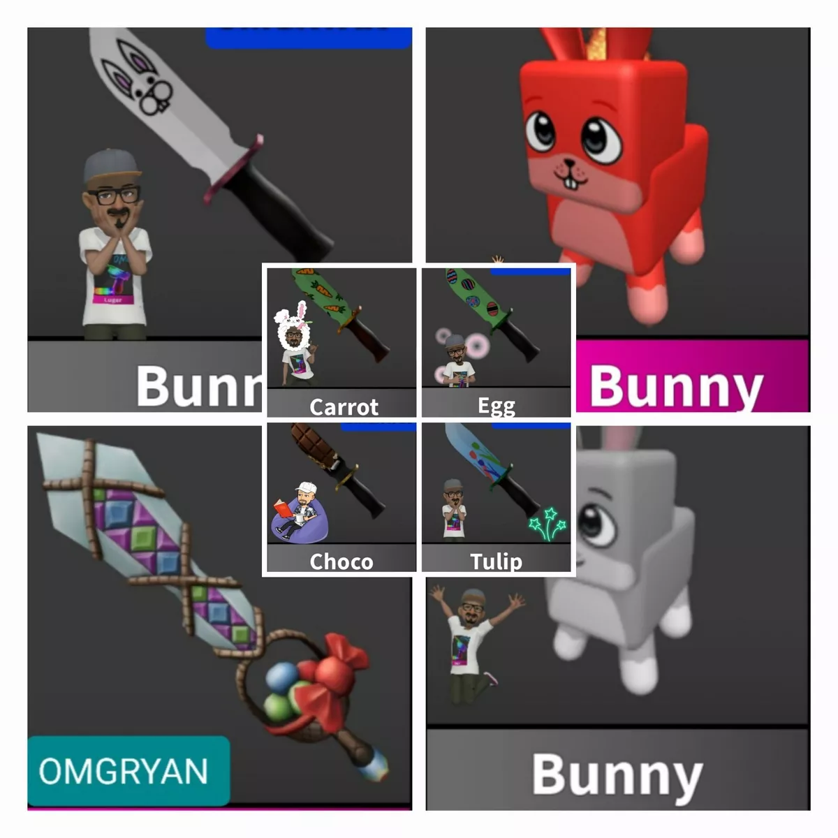 Roblox Murder Mystery 2 Mm2 Godly MEGA EASTER SET. 8 ITEMS