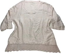 STELLA MARTINI Tunic Top SZ 2XL Lagenlook Pink Linen Made Italy