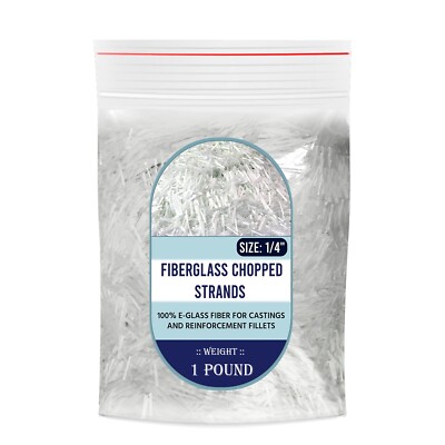 SIMOND STORE  1/4'' Chopped E-Glass Fiber Strands-1 Pound Fiber for Reinforcement