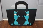 Rare Vintage Tote Purse With Two Poodles - 1950's