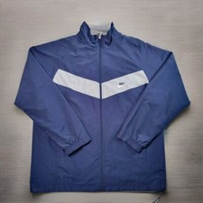 NIKE Classic Men's XXL Windbreaker Navy Gray Jacket Full Zip Lined Comfort