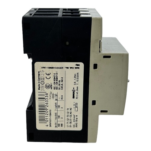 Siemens 3RV1011-1BA10 Circuit Breaker 20-690V 26A 50/60Hz Switch - Picture 6 of 12