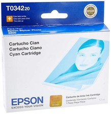 GENUINE Epson 34 T0342 Cyan Ink Cartridge for Stylus Photo 2200 Printer