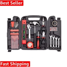 136-Piece Household Hand Tool Kit with Durable Toolbox
