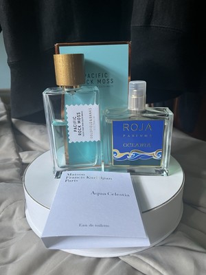 Roja Oceania 3.4 oz goldfield and banks 3.4 oz mfk aqua vitae 