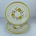 Vintage FIesta Ware HLC Casual Yellow Carnation 2 - 10 Inch Dinner Plates 1960's