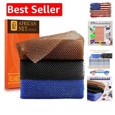 3 Pieces African Bath Sponge African Net Long Net Bath Sponge Exfoliating Sho...
