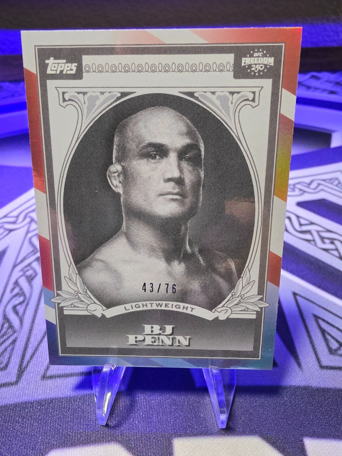 2026 Topps UFC Freedom 250 BJ Penn UFC Dollar Red White & Blue /76 UD-25