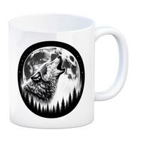 Heulender Wolf Im Mondschein Kaffeebecher
