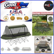Pop Up Mosquito Tent for Camping 1 Person Lightweight Portable Green