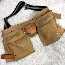 Vintage McGuire-Nicholas Heavy Suede Cowhide Contractors Apron Construction Belt