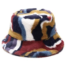 Winter Fluffy Fuzzy Bucket Hat Plush Furry Faux Fur Fisherman Hats Warm Hat f