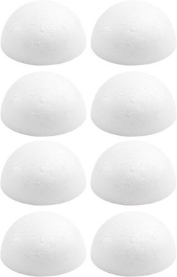 8 Pcs 4in Half Foam Balls White Polystyrene Hemispheres for DIY Crafts Home Deco