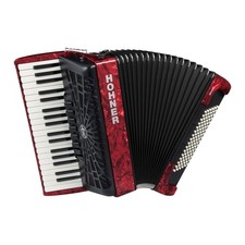 Hohner Bravo III 96 Chromatic Piano Key Accordion Pearl Red 