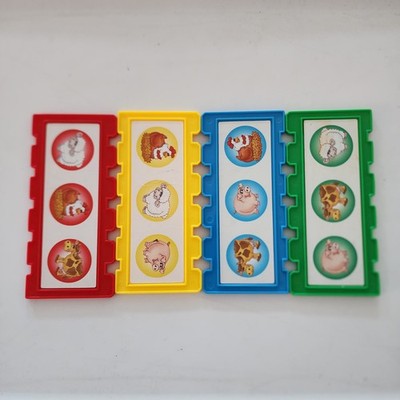 Barnyard Bingo Game Board  Pieces Red Blue Green Yellow Fisher Price