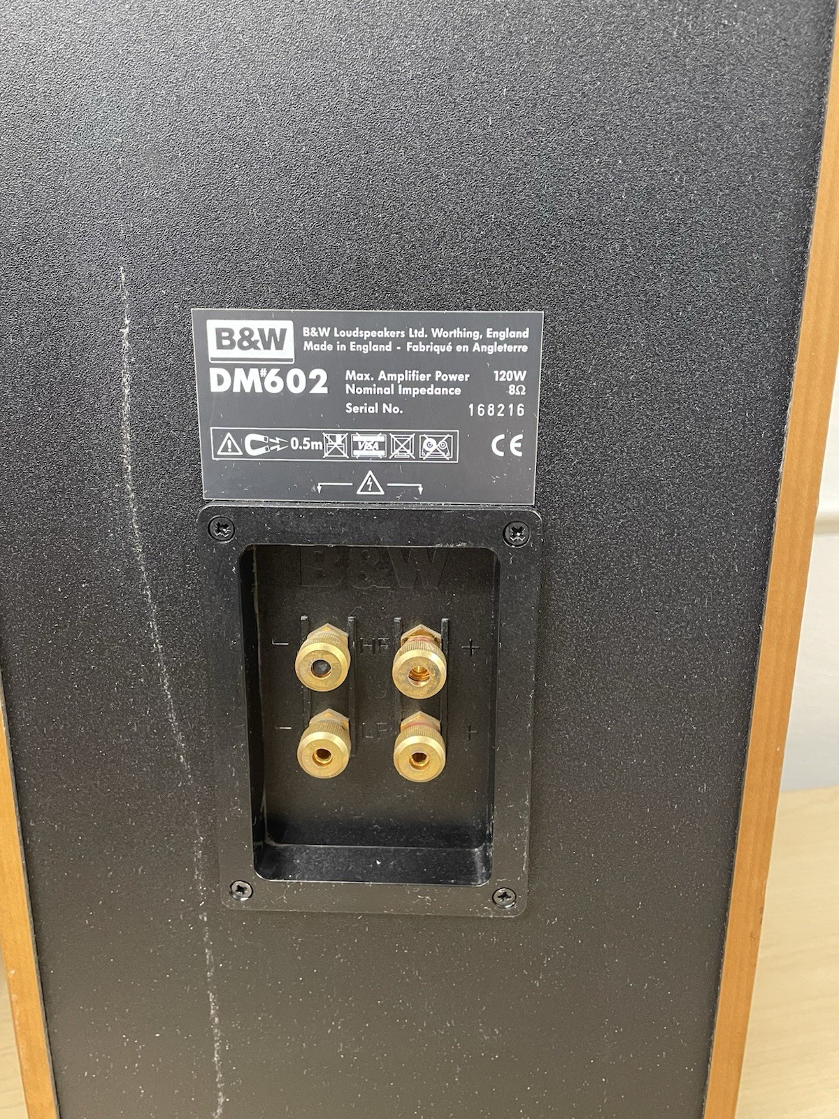 B&W DM602 Black Audiophile Bookshelf Speakers Made in England