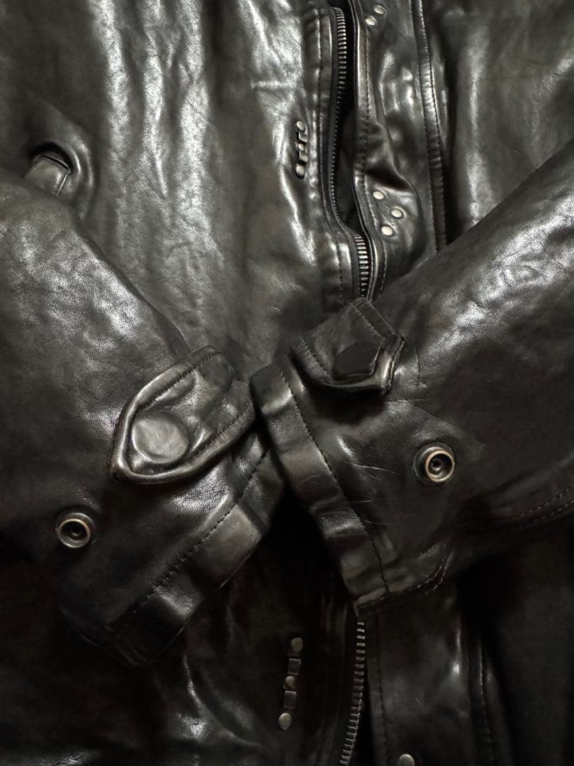 Backlash Leather Jacket with Removable Boa, Black… - image 4