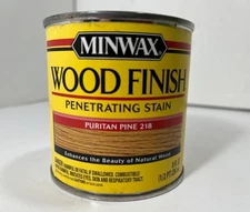 Discon. MINWAX Puritan Pine 218 Oil Based Wood Stain 1/2 Pt Sm. Can 8 oz. - New