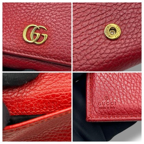 Gucci GG Marmont Leather Wallet Red USED hipped from Japan - Picture 14 of 14
