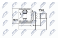 Gelenksatz Antriebswelle NTY NPW-NS-015 FüR K12 Nissan Micra Note 3 E11 NE11 LPG