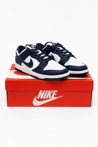 nike dunk low 43 White-Midnight Navy-White neu blau | Sneaker Schuhe Nike Herren