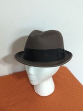 Vintage Dobbs Fifth Avenue New York Gray Fedora Hat Bow 7 1/8
