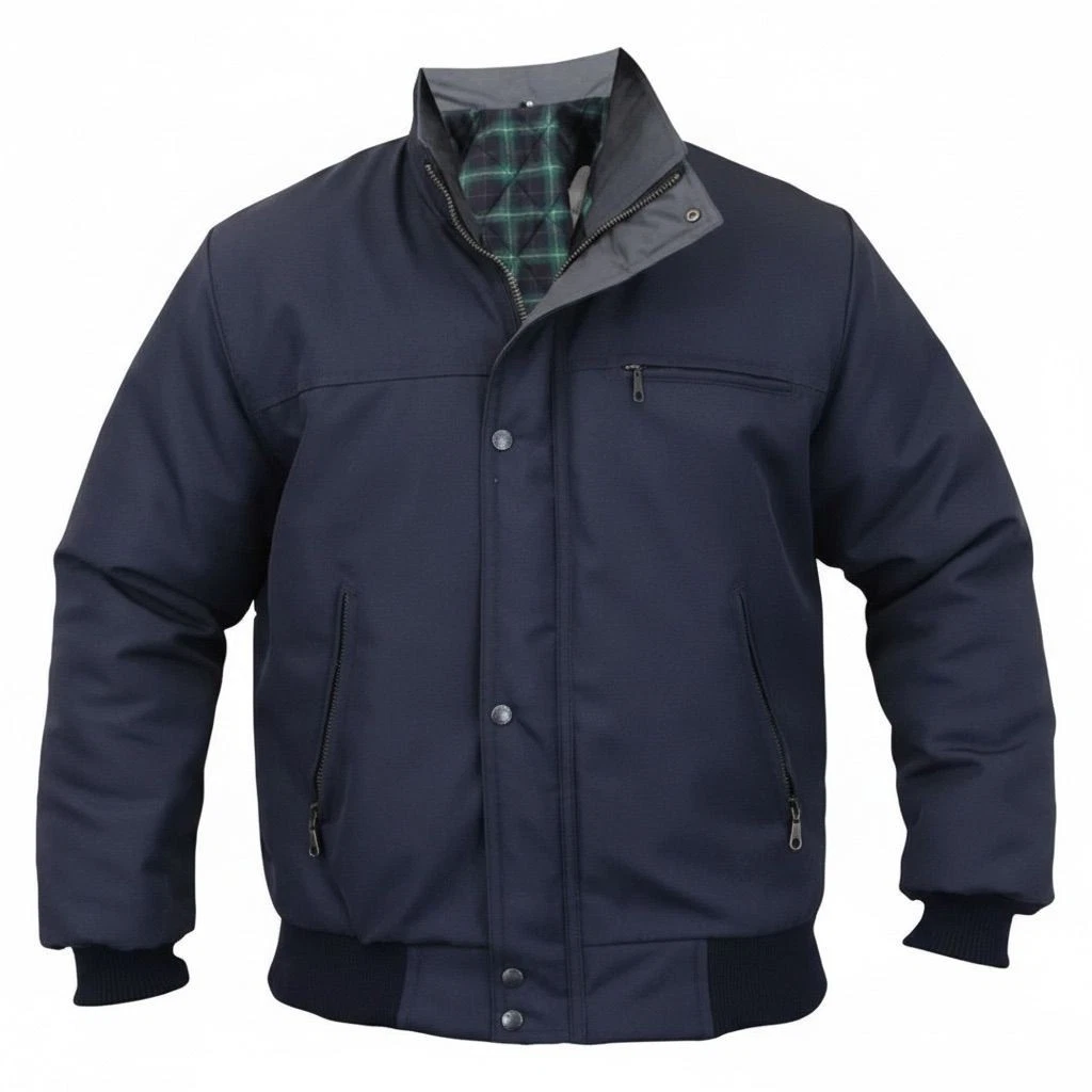 Mens SKY DIVER Bomber Jacket Padded Coat Work Quilted Checked Tartan Winter New