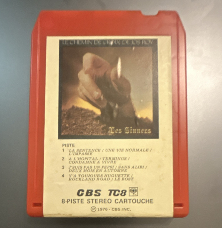 Les Sinners - Les Sinners 8-Track Cartridge Album CBS 1976 TC 8 Stereo