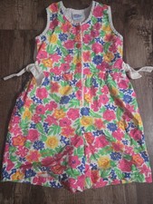Vintage OshKosh B'gosh Floral Bow Shortall Romper 5T 5 Spring Girls Onepiece