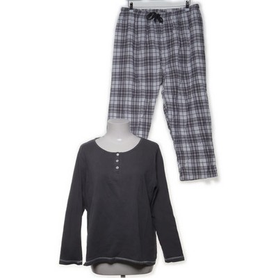Studio Studio, Pyjama, Größe: 48/50, Baumwolle, Grau/Weiß/Schwarz, Karo #KbH