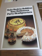 Baskin Robbins ice cream 1987 MAKE HALLOWEEN witch cone black cat bats sign