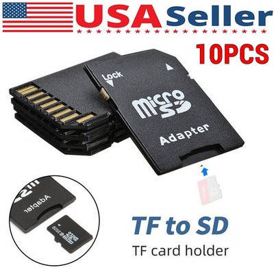 10 PCS Micro SD Adapter TransFlash TF To SD SDHC Memory Card Adapter Converter
