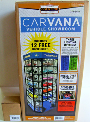 Menards HO Scale Carvana Vehicle Showroom with 12 Cars and Power Supply, NIB