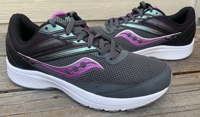 Nice! Saucony Cohesion 15 Women's size 11 Wide Running Shoes Shadow/Razzle