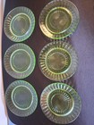 6 Piece Uranium Glass Thick Cake Plates — photo 2