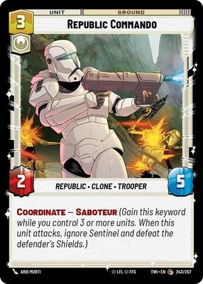 2024 Star Wars Unlimited: Twilight of the Republic Trading Cards, #242 To #257