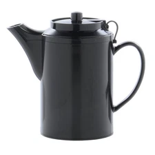 Service Ideas TST612BL Double Wall Teapot with Tether, Plastic,16 oz, Black