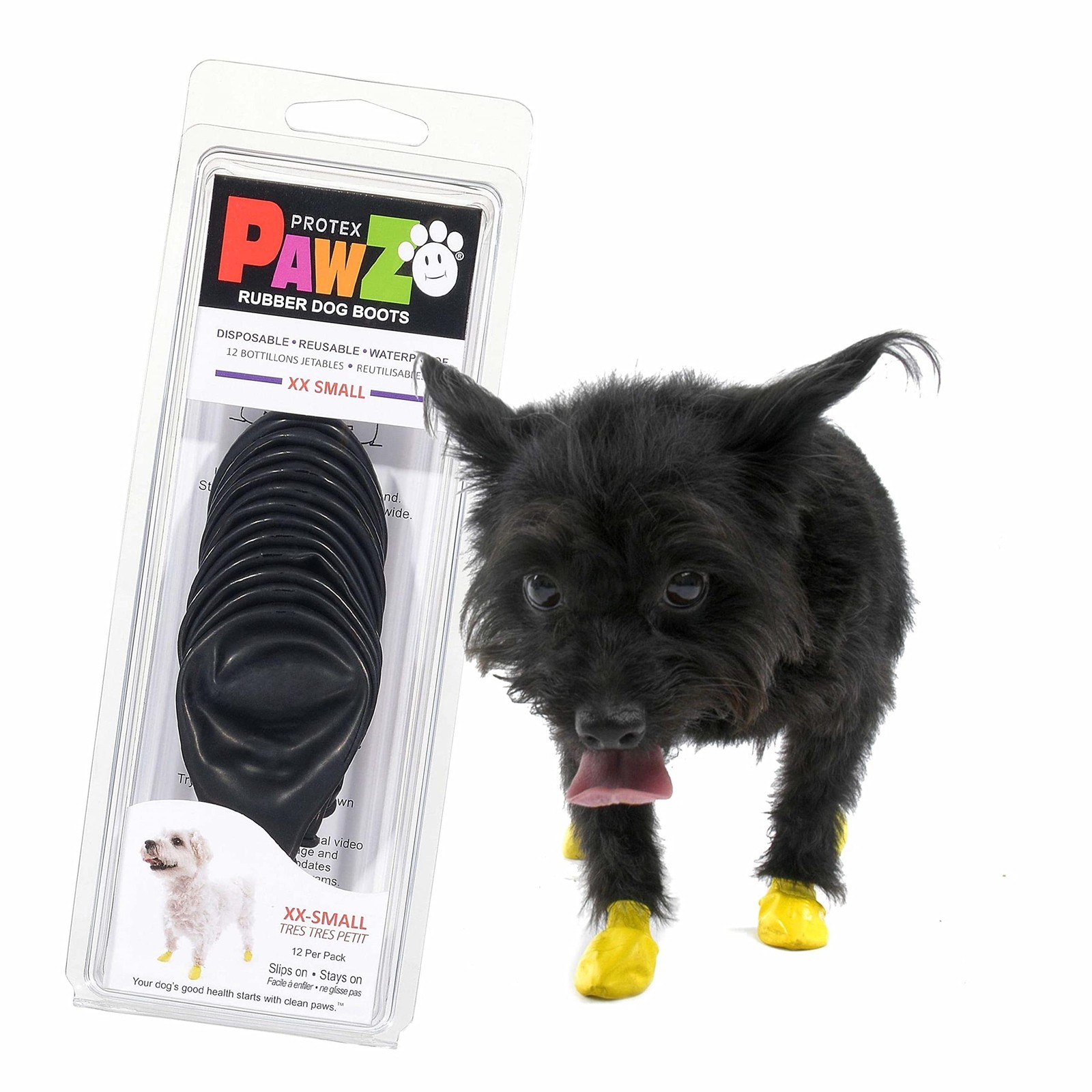 Защитные ботинки для собак Protex Pawz Black Edition, XXS XX-Размер до 1,5 см
