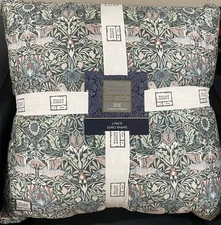 William Morris Bird Dark Mineral 2 Pair Pillows Euro Shams Set /w Insert NEW