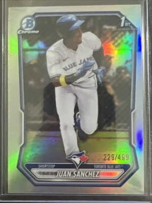 2026 Bowman Juan Sanchez True Blue Refractor /150 Color Match Sharp