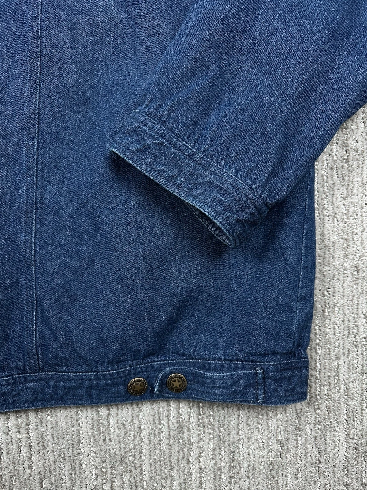 Liberty Blues Denim Jacket Mens 5XLT Blue Stretch Denim Dark Wash biker trucker image 4