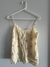 Abercrombie Fitch Floral Lace Camisole Tank Top Beige Small Adjustable Strap