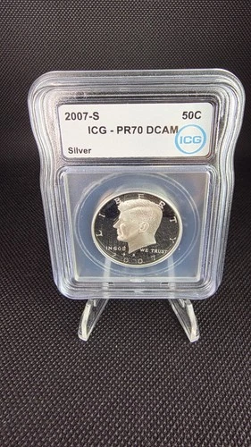🔥2007-S Kennedy Half Dollar Silver PR70 DCAM ICG Beautiful🔥