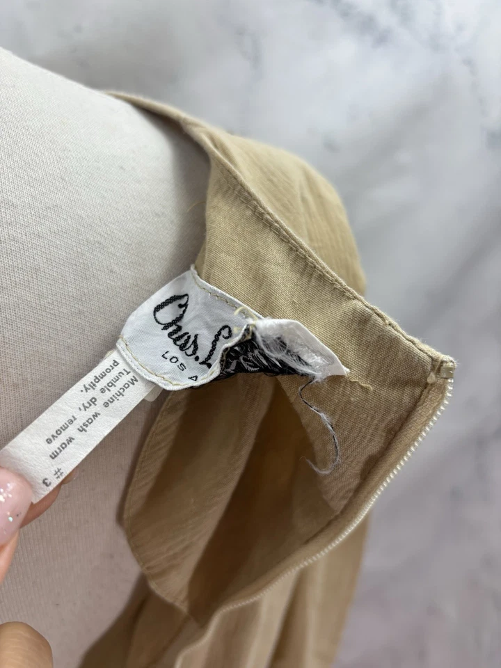 Vestido camponês vintage L anos 60 anos 70 hippie boho cigano cottagecore maxi bordado - Imagem 3 de 4