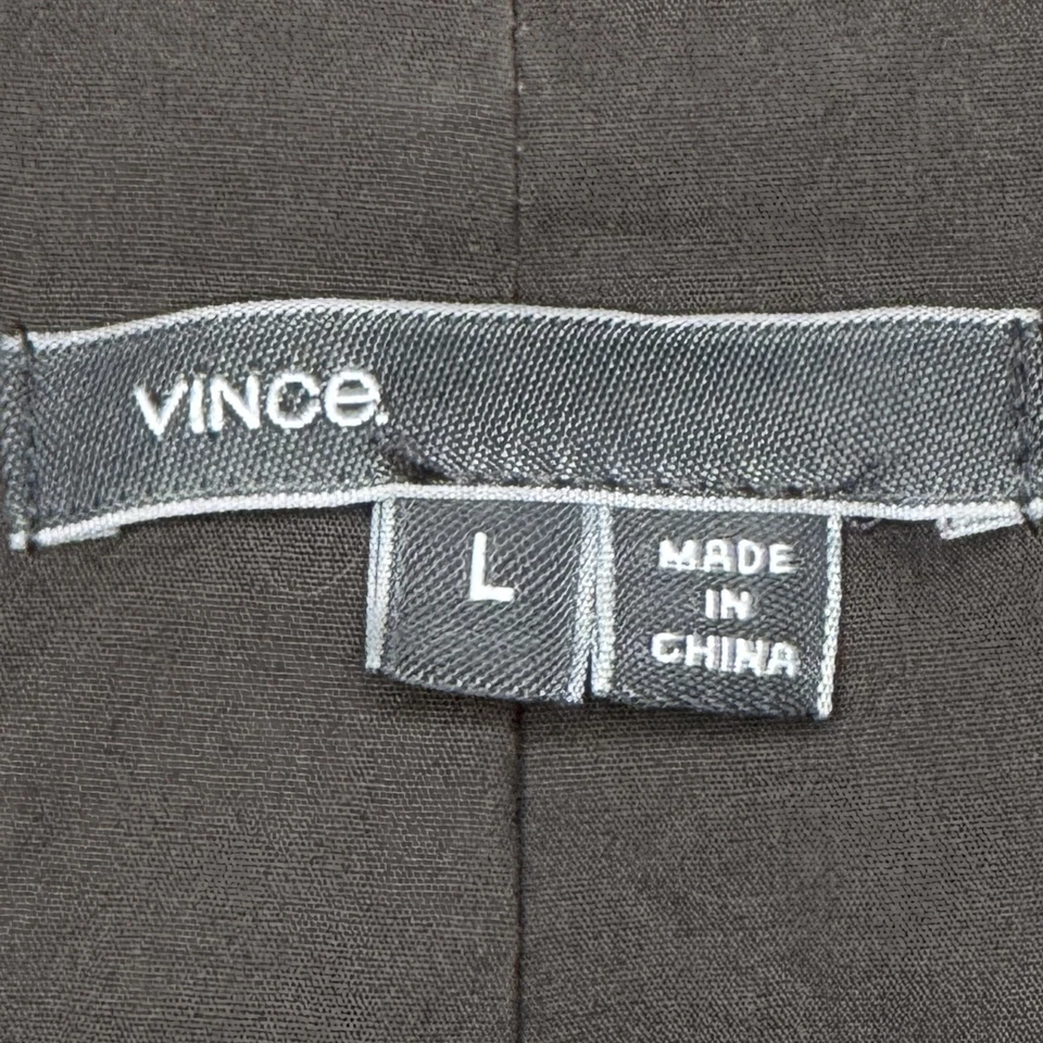 Chaqueta Vince Mujer Grande Marrón 100% Cuero Asimétrica Moto Cuello Embudo Cremallera Foto 4 de 4