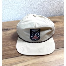 NWT Boston Scott Golf Apparel Mens Tan Logo Patch Rope Trucker Hat Adjustable